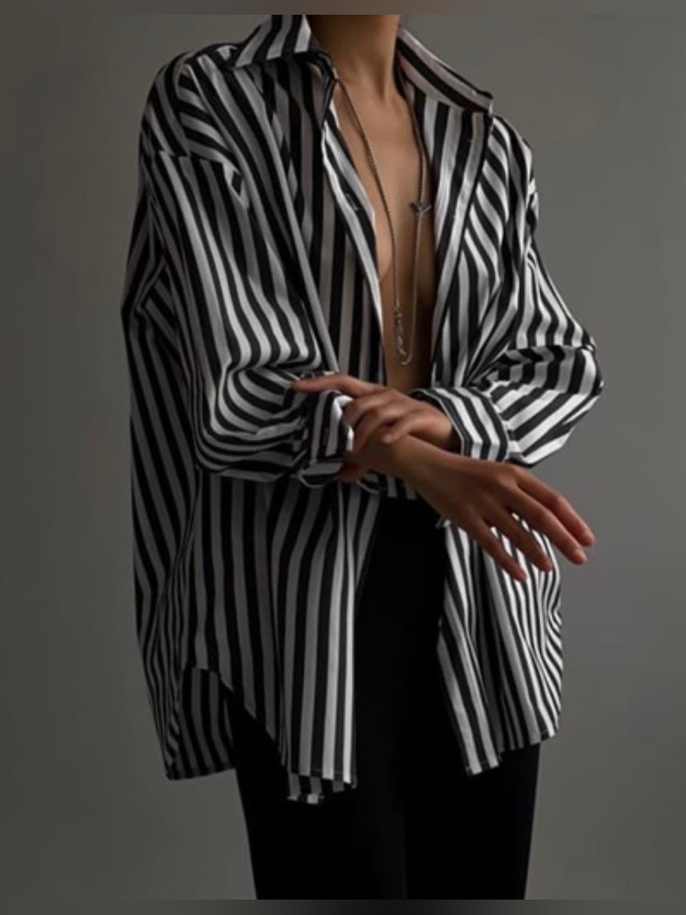 Striped Button-Up Shirt - Picture 7 of 9